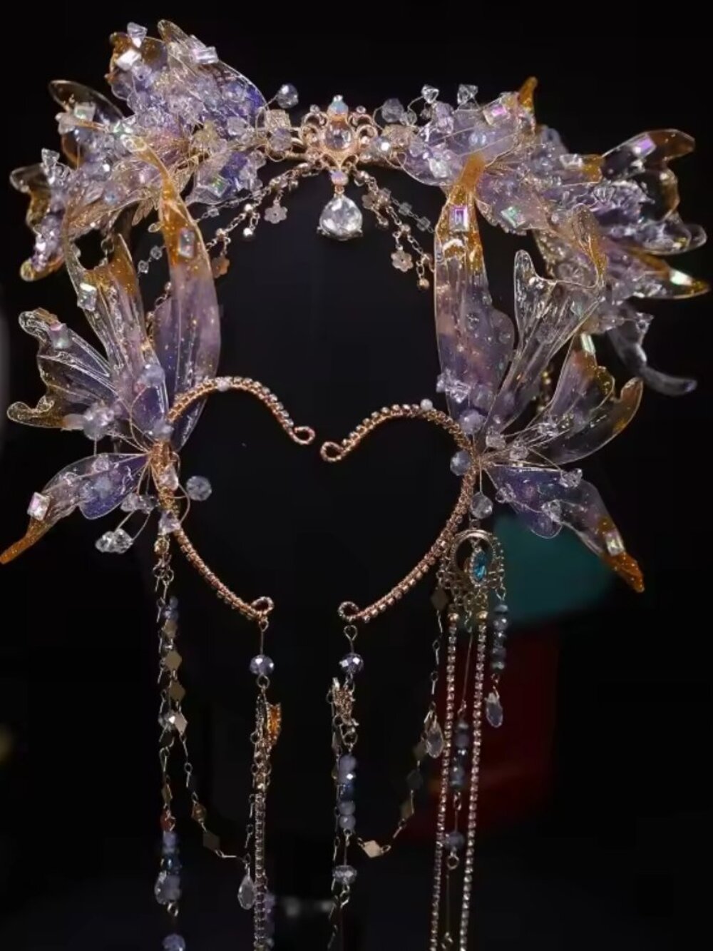 Elf Crown Flower Tiara and Earrings Set